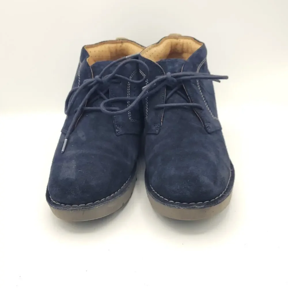 Clarks Chukka Bushacre 2 Boots Blue Suede Lace Up Ankle Top men's size 9.5